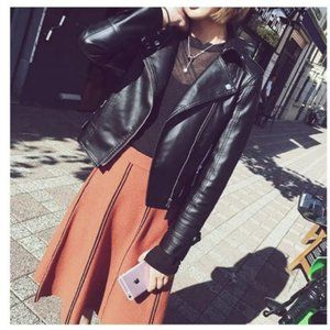 Faux Leather Zip Jacket